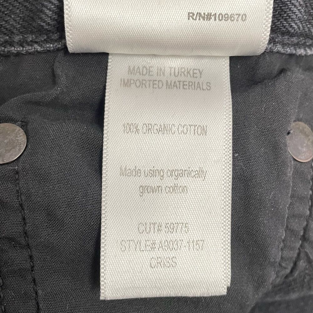 Agolde Criss Cross Straight Jeans in Shambles Black Wash Raw Hem Women’s Size 24 - Picture 14 of 16